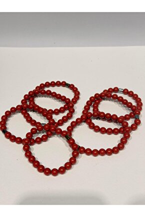 Zinobar (Zinober) Doğaltaş bileklik (8mm)