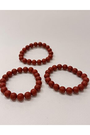 Zinobar (Zinober) Doğaltaş bileklik ( 10 mm)