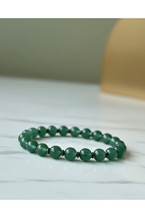 GNG SİLVER Stres Azaltan Ruh hali Dengeleyen YEŞİL AVENTURİN BİLEKLİK 8m
