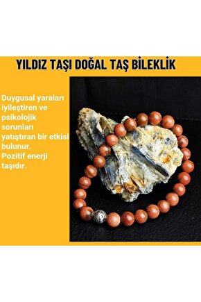 Yıldız Taşı Doğal Taş Bileklik Unisex Takı Aksesuar Bijuteri Hediye Bileklik