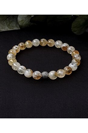 Mühürlü Doğal Taş Para Ve Bolluk Sitrin Bileklik