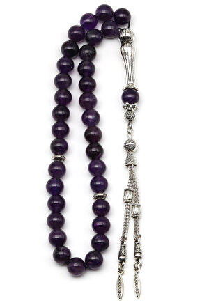 Ametist Doğal Taş Tesbih 8 mm Yuvarlak Kesim