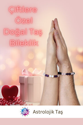 Doğal Taş Çift Uyum Bilekliği – Sevgi – Aşk – Mutluluk - Cazibe