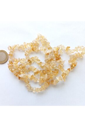 Sitrin Taşı Kırık Taş Doğal Taş Dizi Boncuk ( 80 Cm)