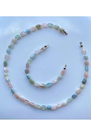 Morganit Tımbıl Kesim Doğal Taş Set