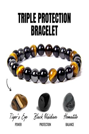 Kaplangözü-obsidian-hematit Güç,koruma,denge Bilekliği