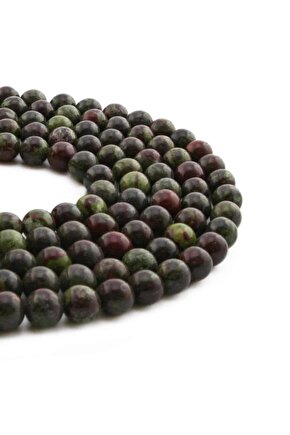 Kan Taşı Doğal Taş Parlak Küre Kesim 8mm Dizi