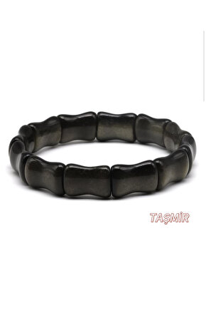 Obsidyen Taşı Doğal Taş Roleks Bileklik 10 x 17 mm