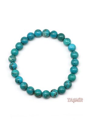 Orijinal Turkuaz Firuze Taşı Doğal Taş Bileklik 8 mm