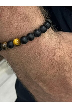 Kaplan gözü Doğal taş Çift Tasarım Erkek Bileklik Hediyelik Çift Bilekliği