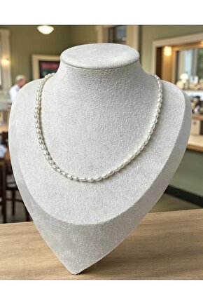 Gerçek Doğal Arpa İnci Kolye ( A Kalite )