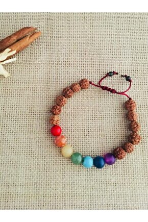 Doğaltaş 7 Çakra Rudraksha Unisex Bileklik