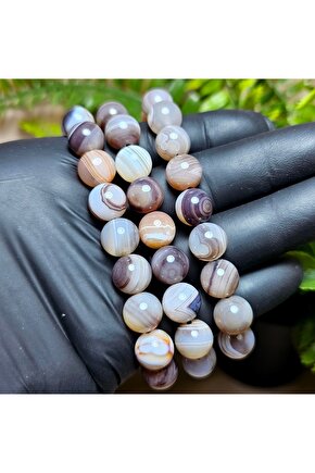 10mm Botswana Akik Bileklik  - El Yapımı Tasarım Ürünler