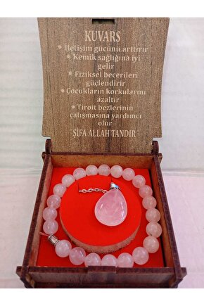 Kutulu Doğaltaş Kolye Bileklik Seti