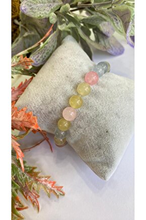 Doğal Morganit Taşı Bileklik – Zarif, Yumuşak Enerjili ve Şık Tasarım