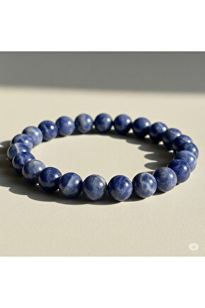 Sodalit doğal taş bileklik kadın ve erkek için gökyüzü tonlarında
