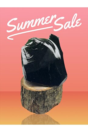 OBSİDYEN STANDLI KAYA(EJDERHA CAMI)(SERTİFİKALI)