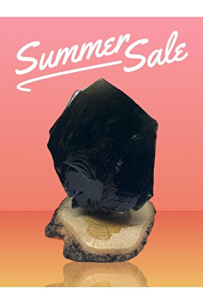 OBSİDYEN STANDLI KAYA(EJDERHA CAMI)(SERTİFİKALI)