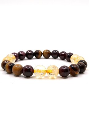 Doğal Taşlı Burç Bilekliği Aslan Burcu