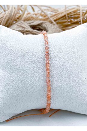 Güneş Taşı Doğal Taş Bileklik 2*3 Mm