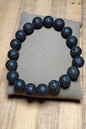 10 Mm Lav Taşı Siyah Model Natural Bileklik