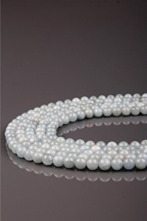 Akuamarin 8 Mm Küre Kesim Doğal Dizi Taş