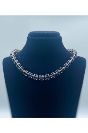 Dumanlı Kuvars Doğal Taş Kolye 8 Mm Küre Kesim
