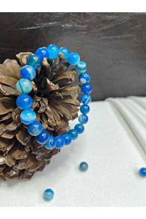 Orjinal Mavi Akik Taşı Bileklik