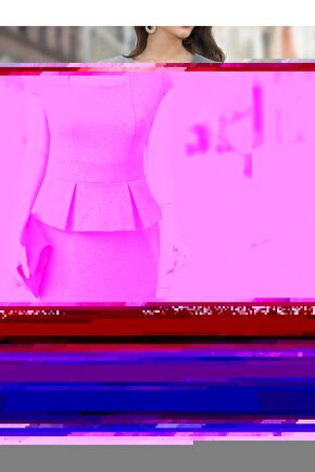 Kadın Kısa Kollu Kare Yakalı Ithal Krep Elbise