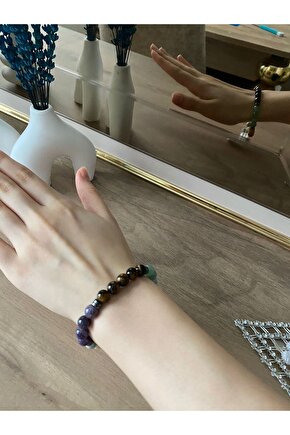 DOĞAL TAŞLI ASLAN BURCU BİLEKLİK