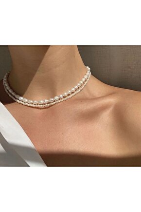 Gerçek Kum ve Arpa İnci Tasarım Kolye