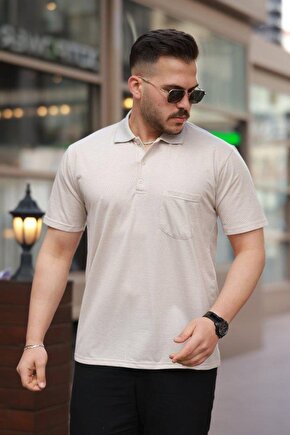 Erkek Yakalı Mini Jakarlı Kısa Kollu T-shirt