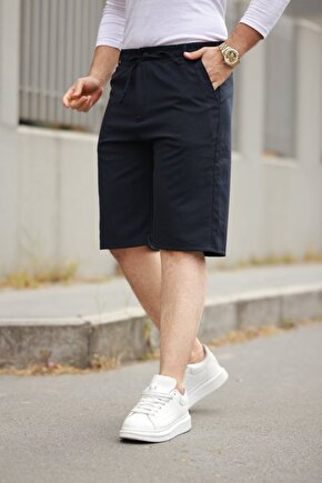 Erkek Beli Bağcıklı Ve Düğmeli Bezayağı Kumaş şort