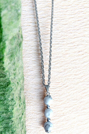 Havlit kolye Havlit Taşı Kolye doğal taş kolye zincirli kadın kolye hediyelik kolye 8 mm