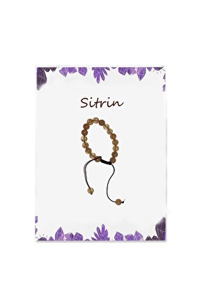 Ayarlanabilir İpli Parlak Sitrin Doğal Taş Bileklik