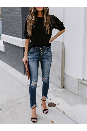 munn collection Kadın Kısa Kollu Pileli Balın Kol Bürümcük Bluz