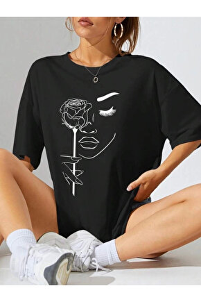 MDB Baskılı Oversize Tshirt iyah