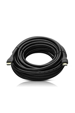 PLASTİK DÜZ SİYAH 10 METRE GOLD POŞETLİ HDMI KABLO (4619)