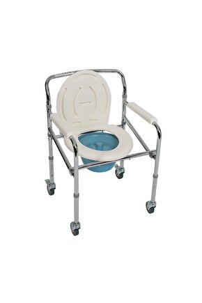 Ev Tipi Tekerlekli Sandalye Katlanır Tuvaletli Ve Banyo Arabası