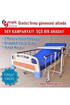 Tabanca Korkuluklu Hasta Yatağı Yemek Masası Hasta Yatağı