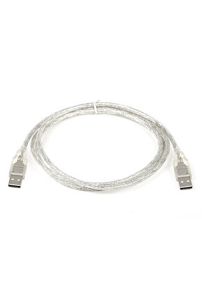 4MVSM ShopZum 1.5 METRE ŞEFFAF USB ERKEK-ERKEK KABLO ShopZum