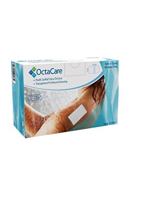Şeffaf Pedli Su Geçirmez Yara Örtüsü Steril Tekli Paket 5 CM x 7.5 CM 50 x 50li
