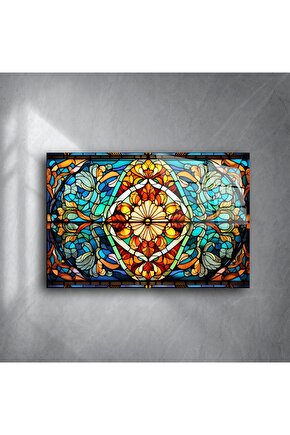 Renkli Mandala Cam Tablo