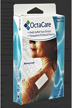 Su Geçirmez Şeffaf Pu Film Yara Örtüsü (Sezeryan Bandı) Octamed 10 ADET 5CMX9CM