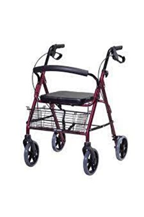 Arkalıklı Tekerlekli Yürüteç Walker Hasta Yürüteci Rollatör