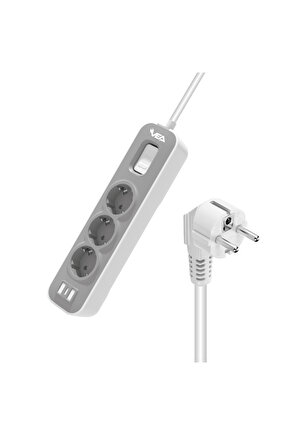 Ve-nova103 A Class 3lü Anahtarlı 1.5 Metre Shopzum Akım Korumalı Grup Priz (MADE IN MALAYSIA)