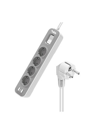 Ve-nova104 A Class 4lü Anahtarlı 1.5 Metre Shopzum Akım Korumalı Grup Priz (MADE IN MALAYSIA)