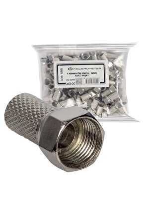 F KONNEKTÖR RG6U4 18MM GENİŞ 100LÜ POŞET  - (4533)