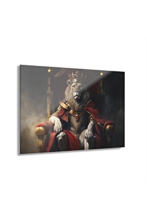 Aslan Kral Cam Tablo Duvar Dekoru 4