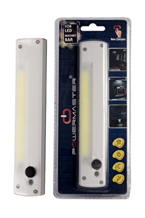 Beyaz Cob Ledli Yapışkanlı Mıknatıslı El Tipi Fener